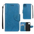 For iPhone 11 Pro Butterfly Flower Pattern Horizontal Flip Leather Case with Holder & Card Slots & Wallet(Blue) - 1