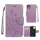 For iPhone 11 Pro Butterfly Flower Pattern Horizontal Flip Leather Case with Holder & Card Slots & Wallet(Light Purple) - 1