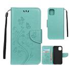 For iPhone 11 Butterfly Flower Pattern Horizontal Flip Leather Case with Holder & Card Slots & Wallet(Green) - 1