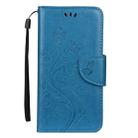 For iPhone 11 Butterfly Flower Pattern Horizontal Flip Leather Case with Holder & Card Slots & Wallet(Blue) - 2