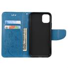 For iPhone 11 Butterfly Flower Pattern Horizontal Flip Leather Case with Holder & Card Slots & Wallet(Blue) - 4