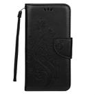 For iPhone 11 Butterfly Flower Pattern Horizontal Flip Leather Case with Holder & Card Slots & Wallet(Black) - 2