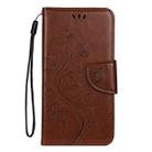 For iPhone 11 Butterfly Flower Pattern Horizontal Flip Leather Case with Holder & Card Slots & Wallet(Brown) - 2