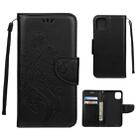 For iPhone 11 Pro Max Butterfly Flower Pattern Horizontal Flip Leather Case with Holder & Card Slots & Wallet(Black) - 1