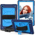 For Samsung Galaxy Tab A7 10.4 (2020) T500 Contrast Color Silicone + PC Combination Case with Holder(Navy Blue + Blue) - 1
