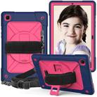 For Samsung Galaxy Tab A7 10.4 (2020) T500 Contrast Color Silicone + PC Combination Case with Holder(Navy Blue + Rose Red) - 1