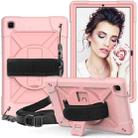 For Samsung Galaxy Tab A7 10.4 (2020) T500 Contrast Color Silicone + PC Combination Case with Holder(Rose Gold) - 1