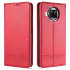 For Xiaomi Mi 10T Lite 5G AZNS Magnetic Calf Texture Horizontal Flip Leather Case with Card Slots & Holder & Wallet(Red) - 1