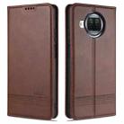 For Xiaomi Mi 10T Lite 5G AZNS Magnetic Calf Texture Horizontal Flip Leather Case with Card Slots & Holder & Wallet(Dark Brown) - 1