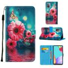 For Samsung Galaxy A52 5G / 4G Cross Texture Painting Pattern Horizontal Flip Leather Case with Holder & Card Slots & Wallet & Lanyard(Chrysanthemum) - 1