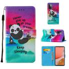 For Samsung Galaxy A72 5G / 4G Cross Texture Painting Pattern Horizontal Flip Leather Case with Holder & Card Slots & Wallet & Lanyard(Sleeping Panda) - 1