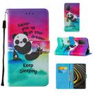 For Xiaomi Poco M3 Cross Texture Painting Pattern Horizontal Flip Leather Case with Holder & Card Slots & Wallet & Lanyard(Sleeping Panda) - 1