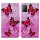 For Xiaomi Poco M3 Cross Texture Painting Pattern Horizontal Flip Leather Case with Holder & Card Slots & Wallet & Lanyard(Pink Butterfly) - 3