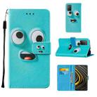 For Xiaomi Poco M3 Cross Texture Painting Pattern Horizontal Flip Leather Case with Holder & Card Slots & Wallet & Lanyard(Big-eye Monster) - 1