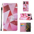 For Xiaomi Poco M3 Cross Texture Painting Pattern Horizontal Flip Leather Case with Holder & Card Slots & Wallet & Lanyard(Pink Rhombus) - 1
