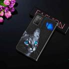 For Xiaomi Poco M3 Cross Texture Painting Pattern Horizontal Flip Leather Case with Holder & Card Slots & Wallet & Lanyard(Blue Butterfly Cat Eyes) - 9