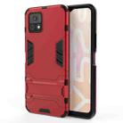 For vivo Y52s 5G PC + TPU Shockproof Protective Case with Holder(Red) - 1