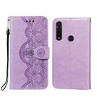 For Motorola Moto G Power Flower Vine Embossing Pattern Horizontal Flip Leather Case with Card Slot & Holder & Wallet & Lanyard(Purple) - 1