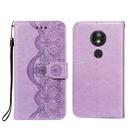 For Motorola Moto E5 Play Go(EU Version) Flower Vine Embossing Pattern Horizontal Flip Leather Case with Card Slot & Holder & Wallet & Lanyard(Purple) - 1