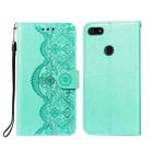 For Motorola Moto E6 Play Flower Vine Embossing Pattern Horizontal Flip Leather Case with Card Slot & Holder & Wallet & Lanyard(Green) - 1