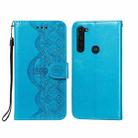 For Motorola Moto G Stylus Flower Vine Embossing Pattern Horizontal Flip Leather Case with Card Slot & Holder & Wallet & Lanyard(Blue) - 1