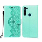 For Motorola Moto G8 Power Flower Vine Embossing Pattern Horizontal Flip Leather Case with Card Slot & Holder & Wallet & Lanyard(Green) - 1