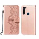 For Motorola Moto G8 Power Flower Vine Embossing Pattern Horizontal Flip Leather Case with Card Slot & Holder & Wallet & Lanyard(Rose Gold) - 1