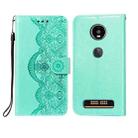 For Motorola Moto Z4 Play Flower Vine Embossing Pattern Horizontal Flip Leather Case with Card Slot & Holder & Wallet & Lanyard(Green) - 1