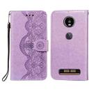 For Motorola Moto Z4 Play Flower Vine Embossing Pattern Horizontal Flip Leather Case with Card Slot & Holder & Wallet & Lanyard(Purple) - 1