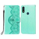 For Motorola Moto E(2020) / E7 Flower Vine Embossing Pattern Horizontal Flip Leather Case with Card Slot & Holder & Wallet & Lanyard(Green) - 1