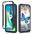 For Motorola Moto G9 Play 3 in 1 Card PC + TPU Shockproof Protective Case(Blue Butterfly) - 1