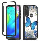 For Motorola Moto G Power 3 in 1 Card PC + TPU Shockproof Protective Case(Blue Butterfly) - 1