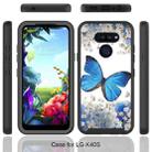 For LG K40S 3 in 1 Card PC + TPU Shockproof Protective Case(Blue Butterfly) - 2