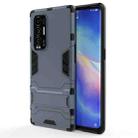 For OPPO Reno5 Pro Plus PC + TPU Shockproof Protective Case with Holder(Navy Blue) - 1