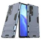 For OPPO Reno5 Pro Plus PC + TPU Shockproof Protective Case with Holder(Navy Blue) - 2