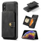 For iPhone X / XS JEEHOOD Retro Magnetic Detachable Protective Case with Wallet & Card Slot & Holder(Black) - 1