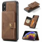 For iPhone X / XS JEEHOOD Retro Magnetic Detachable Protective Case with Wallet & Card Slot & Holder(Brown) - 1
