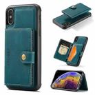 For iPhone X / XS JEEHOOD Retro Magnetic Detachable Protective Case with Wallet & Card Slot & Holder(Blue) - 1