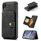 For iPhone XR JEEHOOD Retro Magnetic Detachable Protective Case with Wallet & Card Slot & Holder(Black) - 1