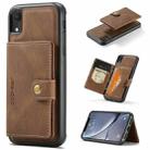 For iPhone XR JEEHOOD Retro Magnetic Detachable Protective Case with Wallet & Card Slot & Holder(Brown) - 1