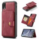 For iPhone XR JEEHOOD Retro Magnetic Detachable Protective Case with Wallet & Card Slot & Holder(Red) - 1