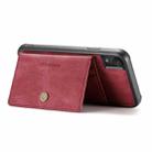 For iPhone XR JEEHOOD Retro Magnetic Detachable Protective Case with Wallet & Card Slot & Holder(Red) - 4