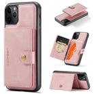 For iPhone 11 Pro JEEHOOD Retro Magnetic Detachable Protective Case with Wallet & Card Slot & Holder (Pink) - 1