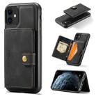 For iPhone 11 JEEHOOD Retro Magnetic Detachable Protective Case with Wallet & Card Slot & Holder (Black) - 1