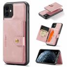 For iPhone 11 JEEHOOD Retro Magnetic Detachable Protective Case with Wallet & Card Slot & Holder (Pink) - 1