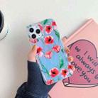 For iPhone 12 mini Double-sided Film Laser Flower Pattern Protective Case (Red) - 1