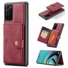 For Samsung Galaxy Note20 JEEHOOD Retro Magnetic Detachable Protective Case with Wallet & Card Slot & Holder(Red) - 1