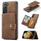 For Samsung Galaxy S21 5G JEEHOOD Retro Magnetic Detachable Protective Case with Wallet & Card Slot & Holder(Brown) - 1