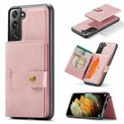 For Samsung Galaxy S21+ 5G JEEHOOD Retro Magnetic Detachable Protective Case with Wallet & Card Slot & Holder(Pink) - 1