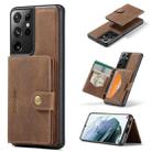 For Samsung Galaxy S21 Ultra 5G JEEHOOD Retro Magnetic Detachable Protective Case with Wallet & Card Slot & Holder(Brown) - 1